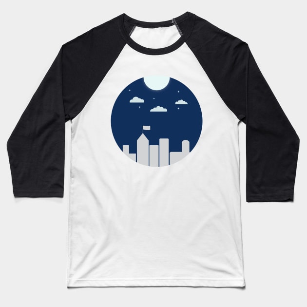 city night Baseball T-Shirt by RandyArt
